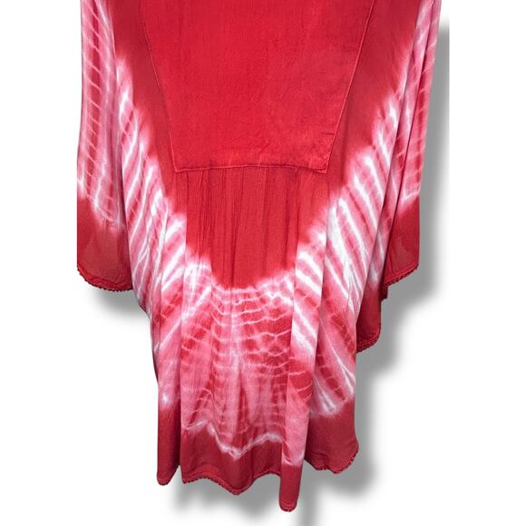 Advance Apparels Women’s Tie Dye Embroidered Free Size Shirt, Red, Free Size - Picture 6 of 10